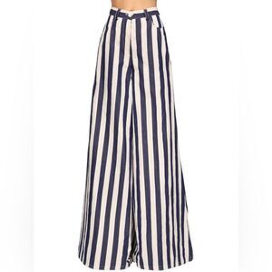 NWT SUNNEI maxi palazzo striped jeans in white blue - s